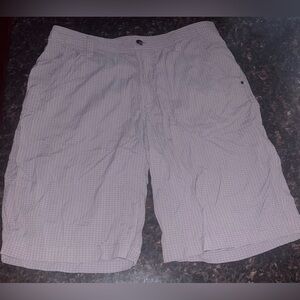 Lululemon Shorts Mens Gray Plaid Grid Golf Chino Flat Front Stretch 32 Golf